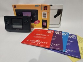 SNK Neo Geo Pocket Color anthracite CIB with  7 games   link cable lot *READ*