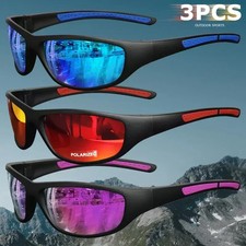 Wraparound Sunglasses Polarized UV400 Sport Driving Fishing Glasses 3 Pcs