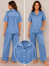 Vintage Henson Kickernick Blue 3 Pc Lounge Pajama Set Robe Pants Sz 34 USA