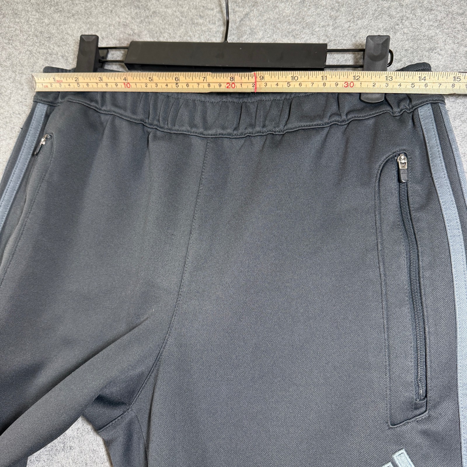 Adidas Track Jogger Mens M Black 3 Stripe Zip Pockets Tapered Athletic Zip Ankle thumbnail 6
