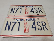 NEW YORK STATE License Plate NY Tag Pair Set Statue of Liberty N71 4SR