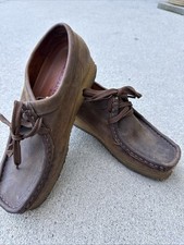 CLARKS Originals Wallabee 38257 Brown Leather Casual Shoes Size 7.5 M