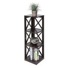 Convenience Concepts Oxford Three-Tier Corner Bookcase in Espresso Wood Finish