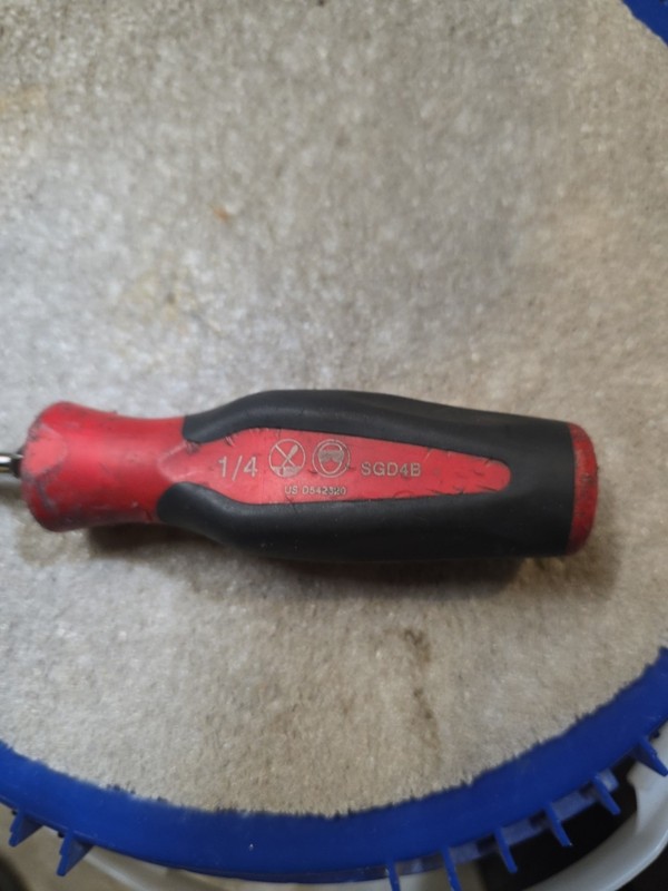 Snap On SGD4B 1/4" Soft Grip Slotted Flat Tip Screwdriver RED Grip (WMP013524)