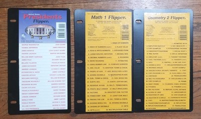 Math, Geometry, Presidents Flipper Christopher Lee Education Study Guide Cards