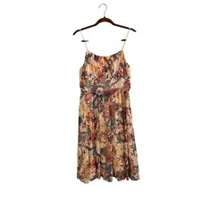 Anthropologie Maeve Floral Mesh Midi Dress 8 Cottagecore Romantic **FLAW**