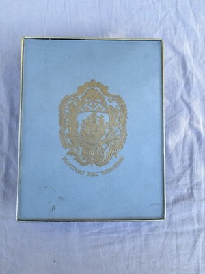 Antike Parfumbox Bourjois Soir de Paris 2 Flakons blau Vintage Nr. 3598