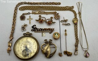 Modern 10 14K Yellow Fine Jewelry Gold Filled Plated And Chain Mixed Lot