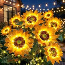 Solar Flowers Outdoor Waterproof: 3 Pack 9 Si...