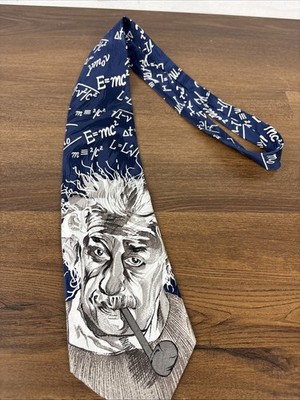 John Morris Albert Einstein Navy & Gray Neck Tie