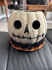 Papel maché iluminado Bethany Lowe Designs Halloween esqueleto Jack O linterna