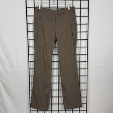 Eileen Fisher Linen Blend Crepe Pants Womens 8 Brown Casual Straight Leg Travel
