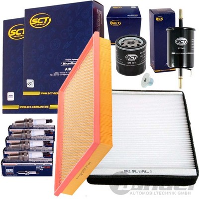 INSPEKTIONSPAKET FILTERSET+ZÜNDKERZEN passend für OPEL ASTRA G ZAFIRA A 1.4-2.0i