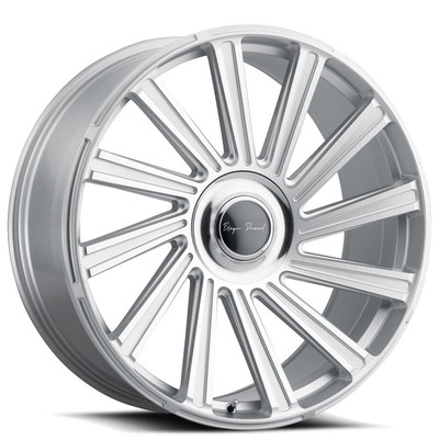 22x10.5 '' Blaque Diamond Wheels BD-40 Silver Machined Floating Cap Rims