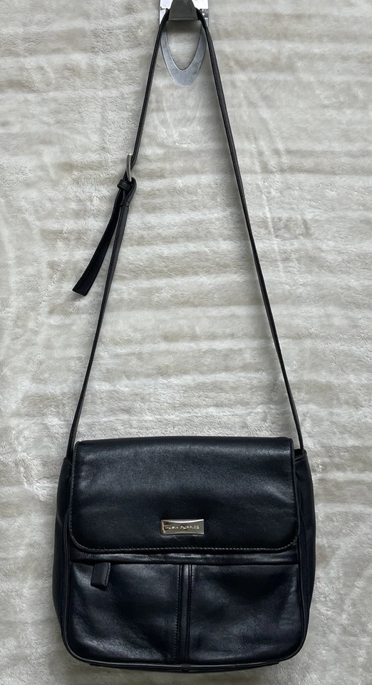 Bandolera/bolso de hombro Hush Puppies de cuero genuino negro bolso cartera Foto 2 de 4