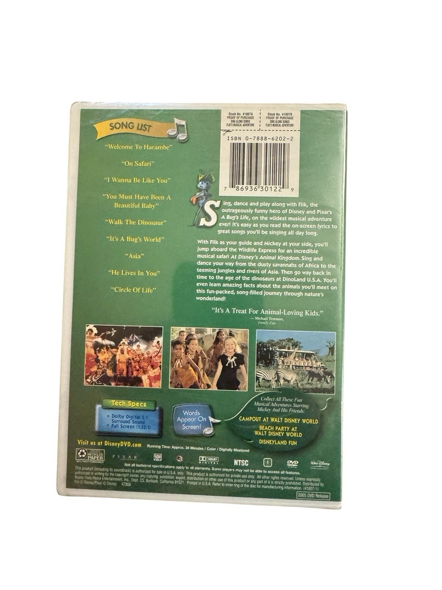 Sing-Along Songs: Flik's Musical Adventure (DVD) for sale online