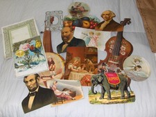 Large Lot of 150+ Oversized Victorian Trade Cards, Diecuts, & Ephemera c1880s