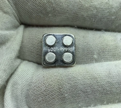 Lego Square 1/8th oz .999 Fine Silver Bullion Bar G394