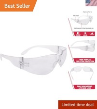 Lightweight Clear Safety Glasses with Anti-Fog, Scratch-Resistant Wraparound ...