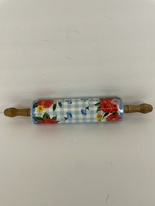 The Pioneer Woman Sweet Rose Floral Gingham Rolling Pin Ceramic Wood Handle