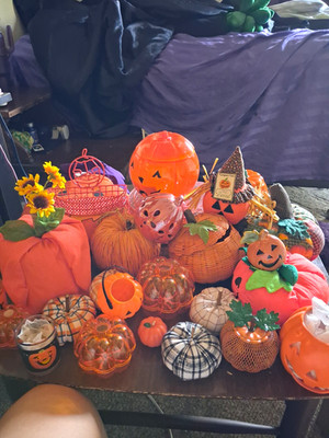 Pumpkin Figurines Lot Halloween Jack-o'-Lantern Seasonal Freestanding Decor