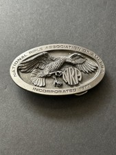 Vintage NRA Brass Eagle Belt Buckle National Rifle Association Collectible