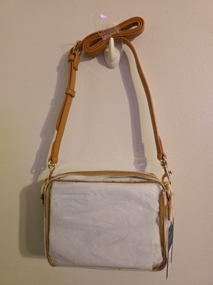 Heyday Clear Brown Small Zip Crossbody Bag w/ Adjustable Strap + Green Wristlet