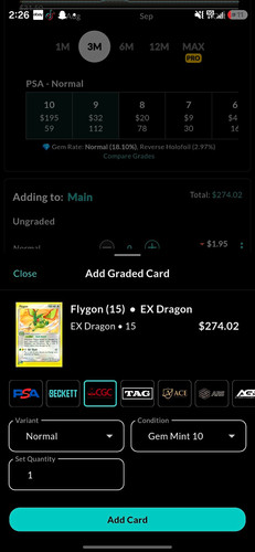 Flygon graded CGC 10 for sale on eBay