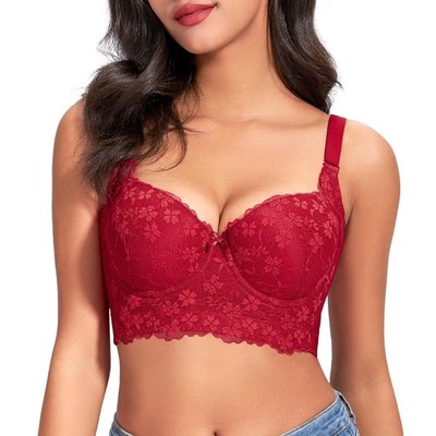Push Up Bra for Women Corset Top Bustier Padded Underwire Add One Cup