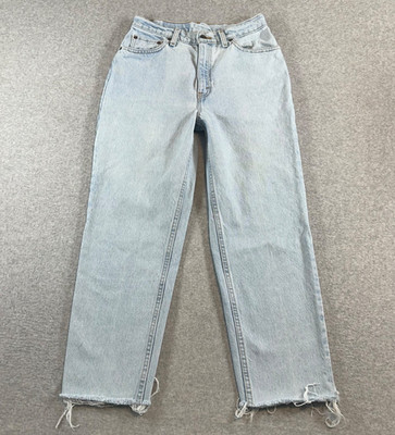 Vintage Levi s 512 Jeans Size 11 Slim Taper Light Wash Raw Hem USA 90s Cotton
