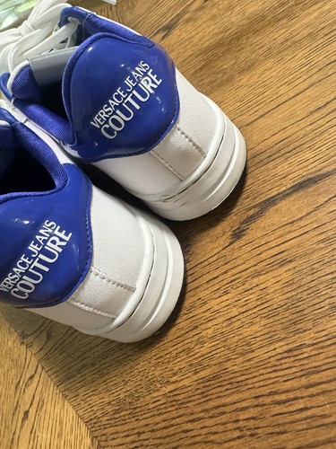 Size 8 - VERSACE JEANS COUTURE Sneakers Shoes White Blue (N9) - Picture 5 of 12