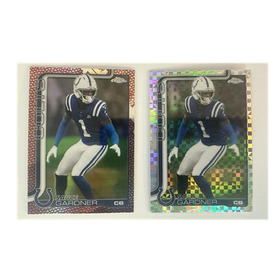 Topps Chrome 2025 Sauce Gardner Lot Colts, X-Fractor & Leather refractor 