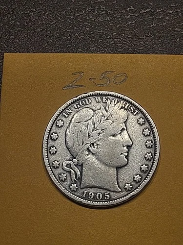 1905  Barber Half Dollar F  Lot2-50