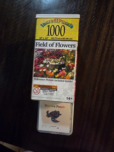 NEW 1000 FLORAL THEME ZIGSAW PUZZLE PLUS TURTLE DESIGN WOODEN PIECES PUZZLE