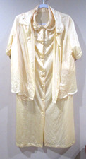 Vtg. 70's 2-Piece Nightgown Lingerie Set Henson Kickernick Women Yellow Lg