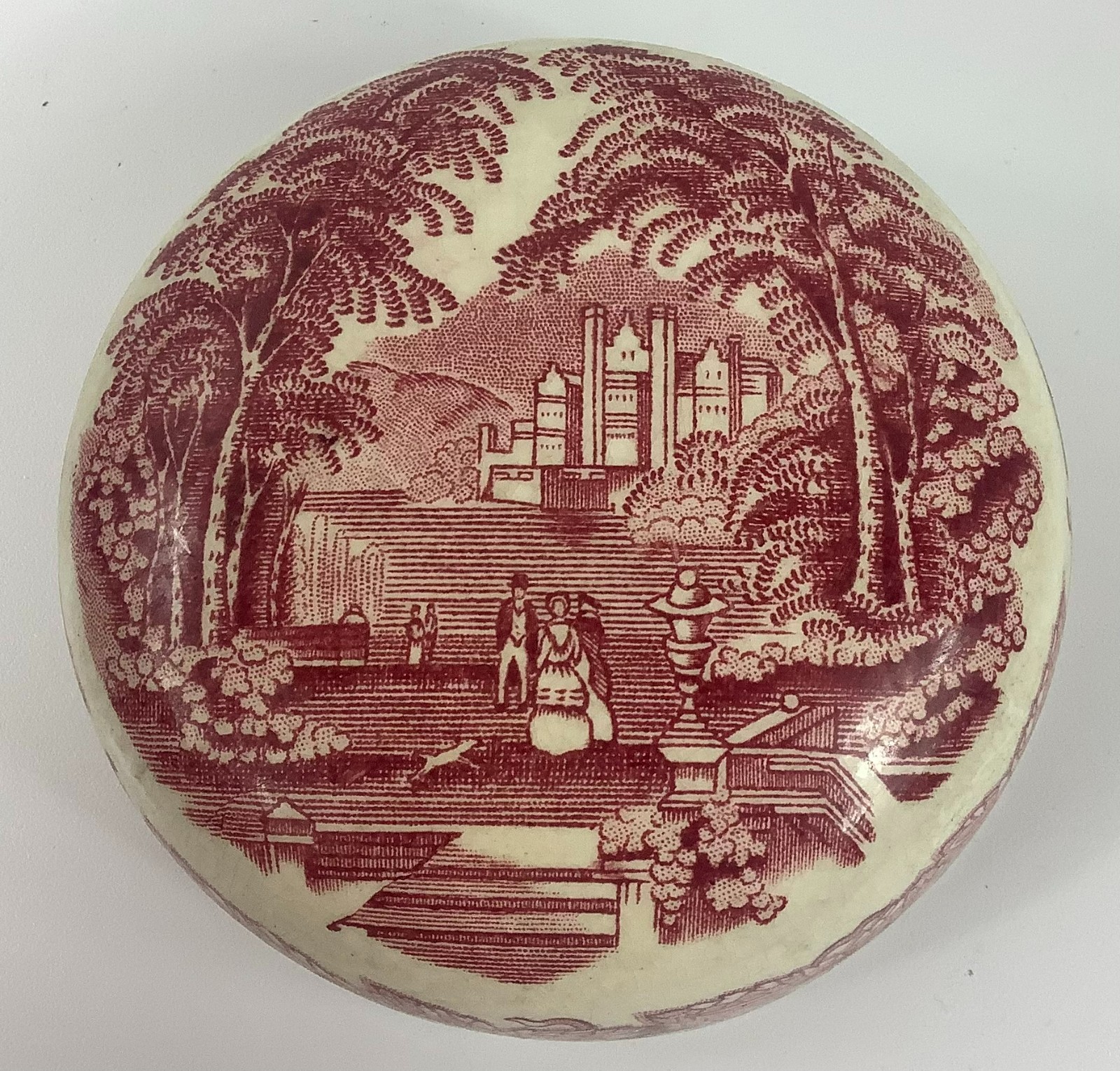 Vtg Mason's Ironstone Vista Ginger Jar Biscuit Prunus Jar w/Lid Made in England