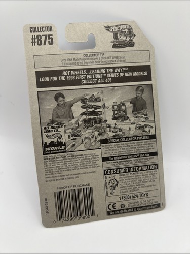 1998 Hot Wheels Collector #875 Police Car State Police Black Squad 911 Die Cast - Picture 6 of 6
