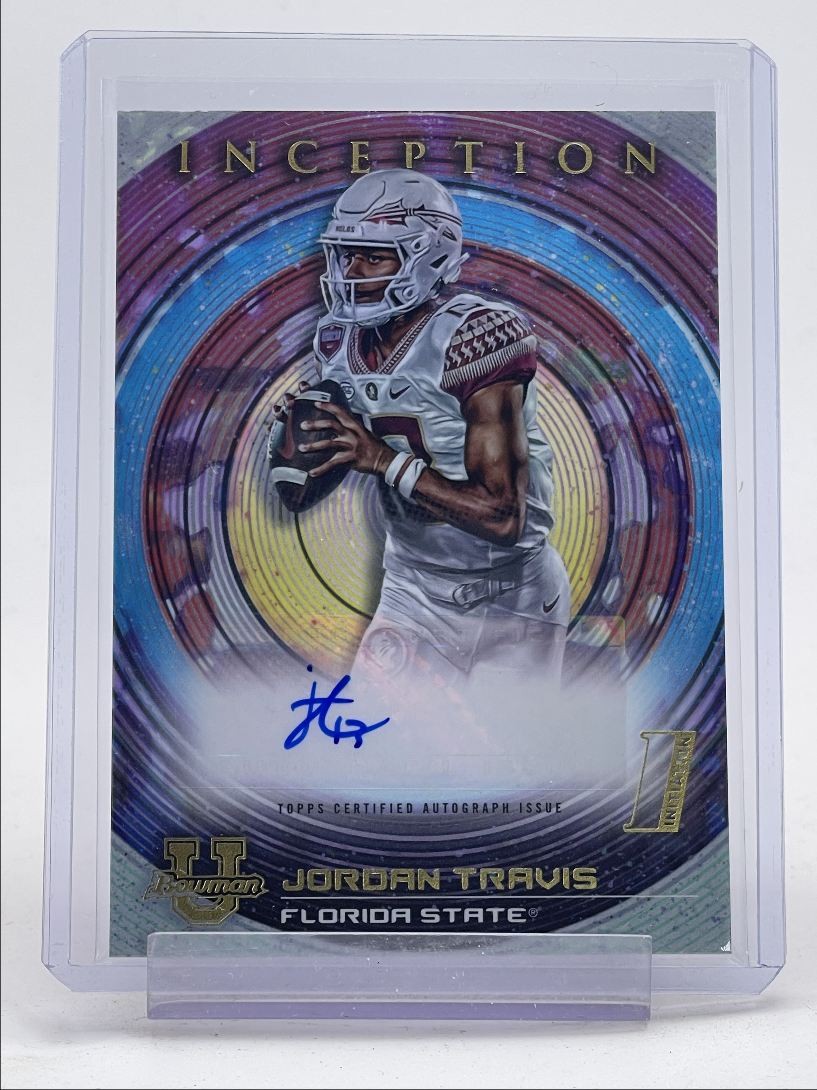 JORDAN TRAVIS 2022 BOWMAN UNIVERSITY INCEPTION 1ST AUTOGRAPH AUTO Q2277