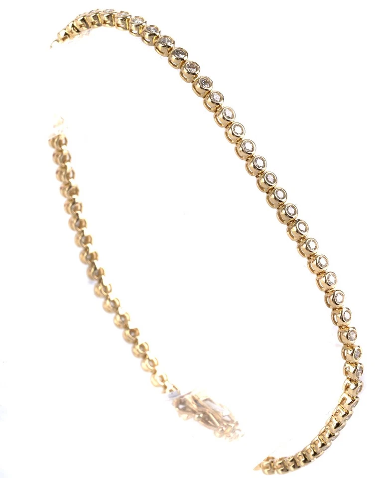 feines Tennisarmband mit 69 Brillanten aus 585 Gold - feiner Luxus 18 cm - Bild 3 von 4