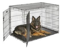 Dog Crate 48 Extra Large Folding Double Door Portable 110 lb MidWest 90-110 Pets
