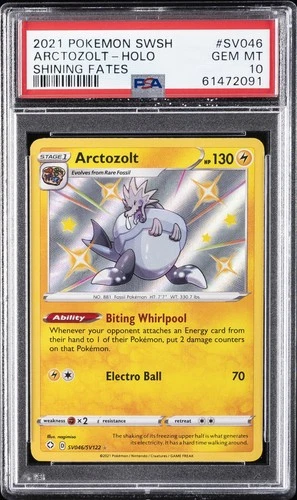 2021 POKEMON SWORD & SHIELD SHINING FATES #SV046 ARCTOZOLT-HOLO PSA 10
