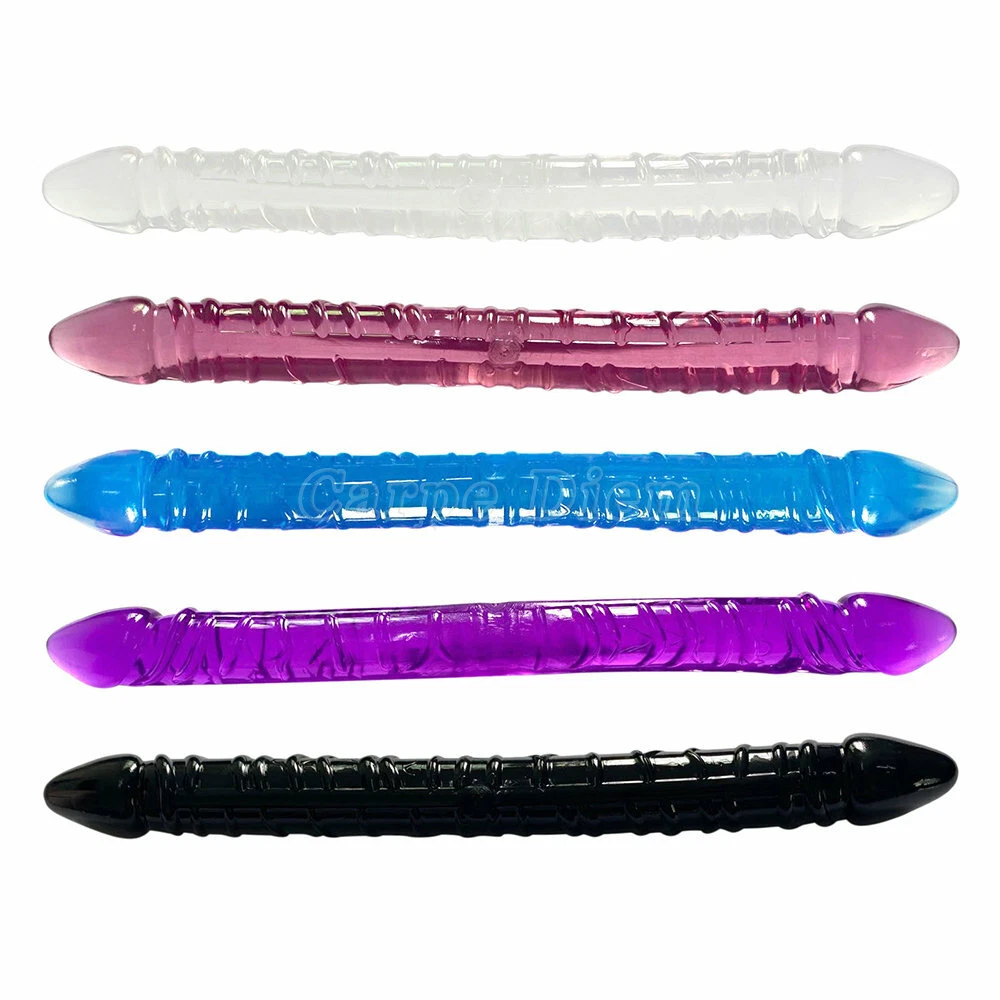 Consolador realista para lesbianas Pene Juguete sexual Enchufe anal Doble  Head | eBay