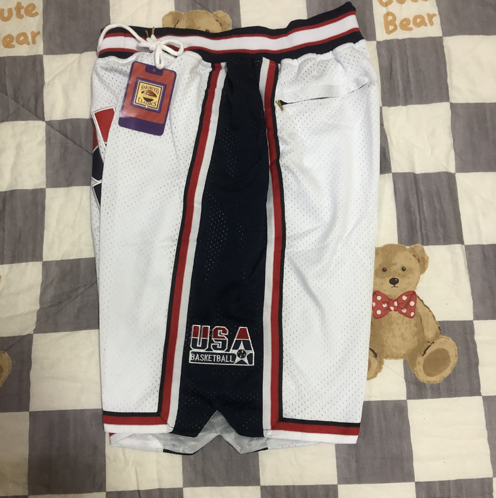 Premium USA Olympic Dream Team Classics Hardwood NBA Basketball Shorts