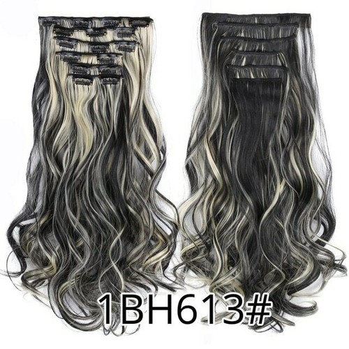 Juego de 6 piezas/extensiones de cabello con clip sintético de 22" 16 clips RealTouch 140 g - Imagen 24 de 56