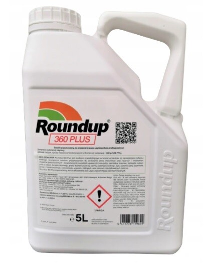 Roundup 360 plus Unkrautvernichter Glyphosat 5 L. IMPORT Monsanto for