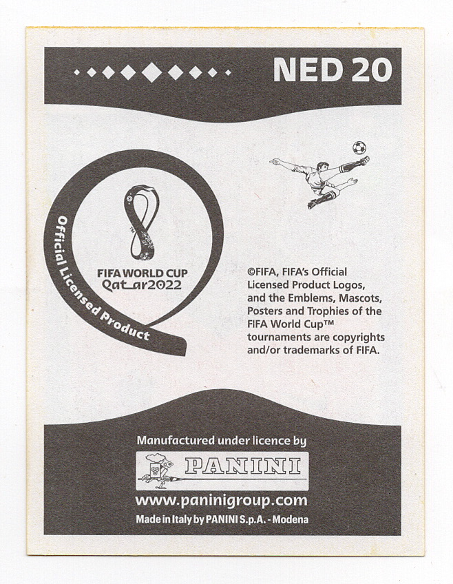 2022 Panini FIFA World Cup Sticker Gold NED20 Donyell Malen