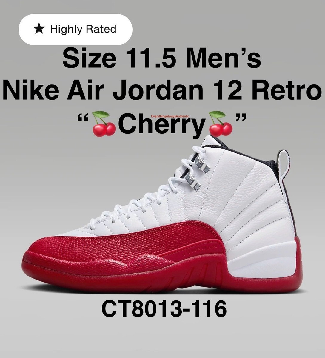 Size 11.5 Men Nike AIR JORDAN 12 CHERRY RETRO 2023 CT8013-116