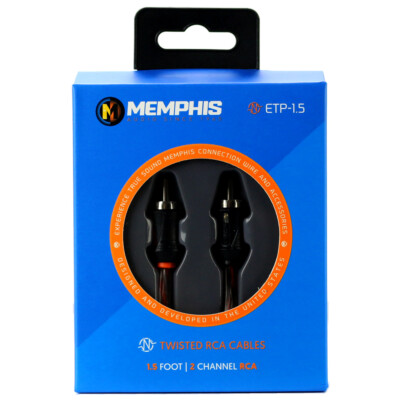 Memphis Audio ETP-1.5 1.5 ft. 2-Channel RCA Interconnect Cable Car Audio NEW