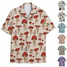 S-5XL Mens Hawaiian Button Up Shirt Funny Novelty Short Sleeve Holiday Casual