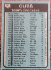 1980 TOPPS BASEBALL #381 CHICAGO CUBS TEAM CHECKLIST - NM